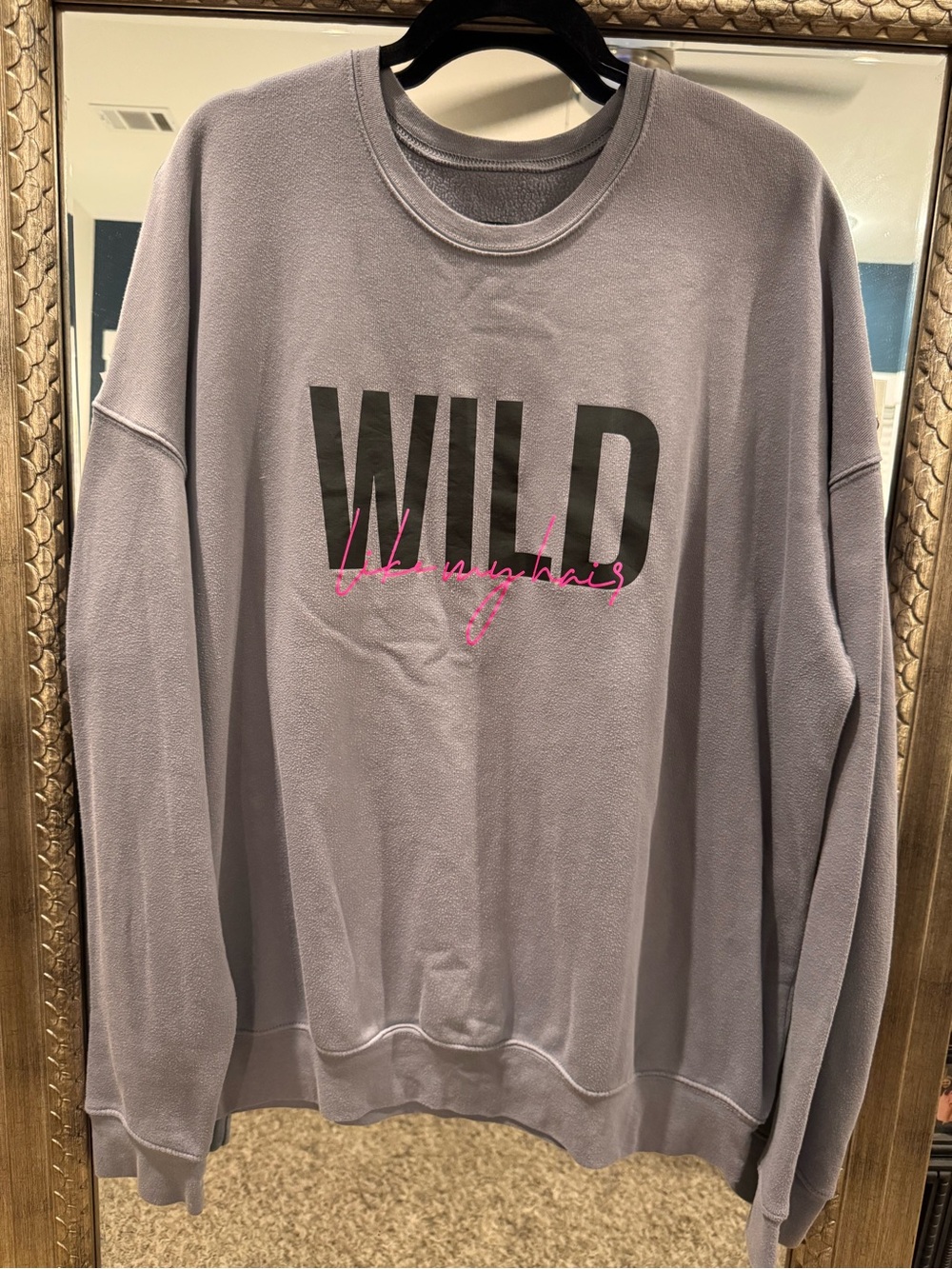 WILD Like My Hair Graphic Pullover Sweatshirt